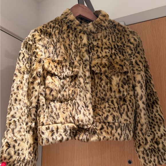 ABS Leopard Print Faux Fur Jacket - Picture 4 of 4